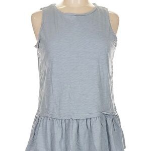 LOFT Gray Peplum Tank Top Ruffled Style